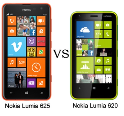 Lumia 625 vs Lumia 620